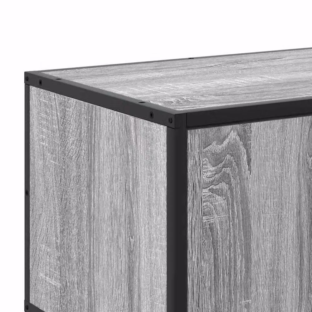 Berkfield Home Industrial Grey Sonoma TV Cabinet in Engineered Wood and Metal, W/D/H: 100 x 35 x 50 cm – 4
