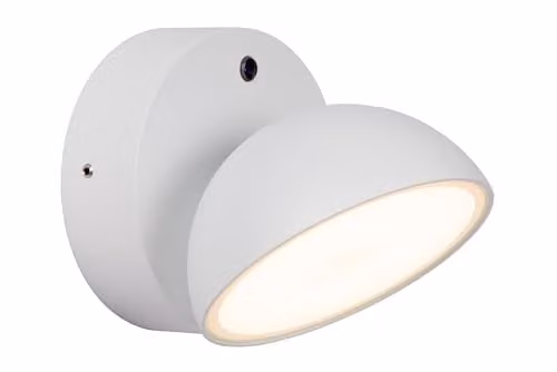 Lucide Finn Modern LED Outdoor Wall Light in White with Dusk Sensor and IP54 Rating