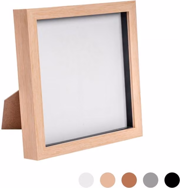 Nicola Spring Beige 3D Box Photo Frame, W/D/H: 20.32 x 20.32 x 20.32 cm