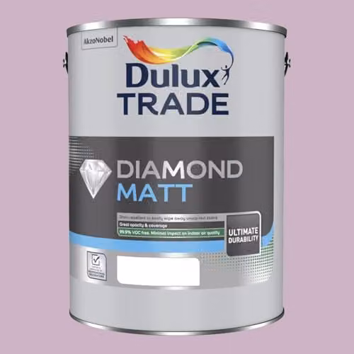 Dulux Trade Diamond Matt Wall Paint in Lilac Rose, Purple, 5 l