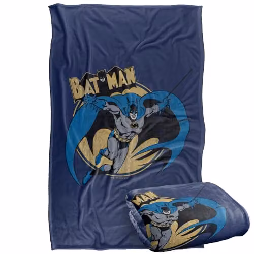 LOGOVISION Batman Through The Night Super Soft Silky Touch Fleece Throw Blanket, Multicolour, W: 91.44 cm x L: 147 cm – 1