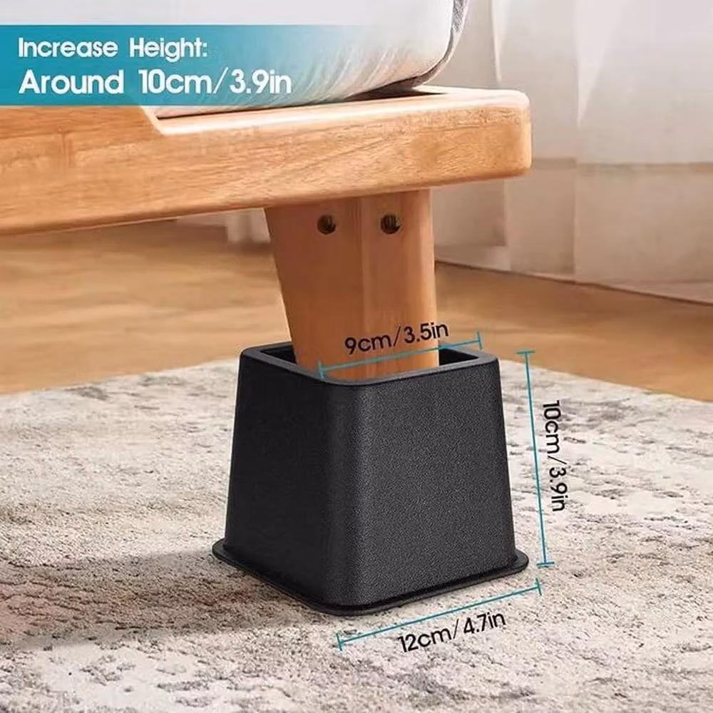 SPETLEK Bed Chair Leg Risers, 4 Pieces, Black – 2