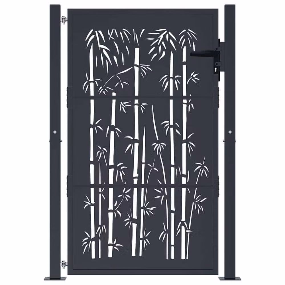 Berkfield Home Steel Garden Gate in Anthracite Grey, W: 105 cm, H: 155 cm – 3