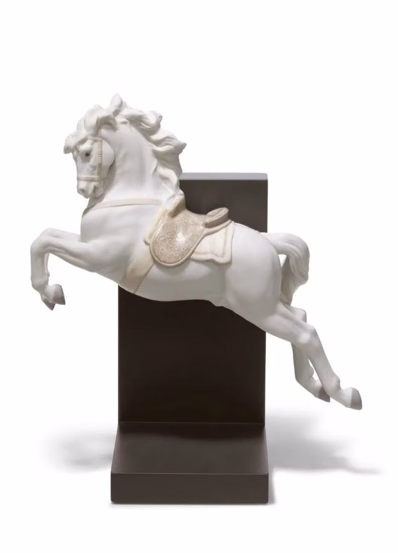 Lladró Horse on Pirouette White Porcelain Figurine