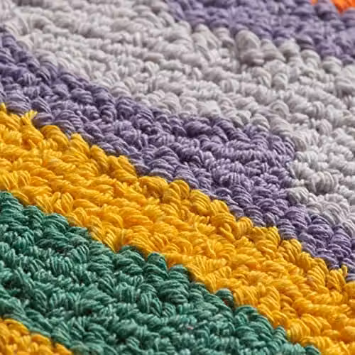 Heya Home Disco Multicolour Striped Knitted Rectangular Cushion W: 50 cm, H: 30 cm, D: 30 cm – 3