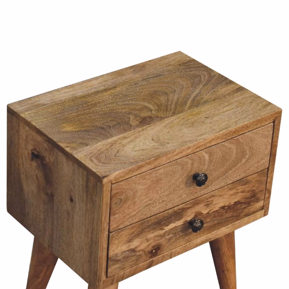 Wyld Haus Parma Small Mango Bedside Table in Brown Rustic Oak Finish W/D/H: 40 x 25 x 35 cm – 4