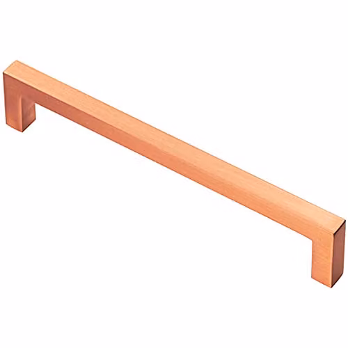Loops Square Block Bar Pull Handle in Satin Copper, 170 x 10 mm with 160 mm Fixing Centres