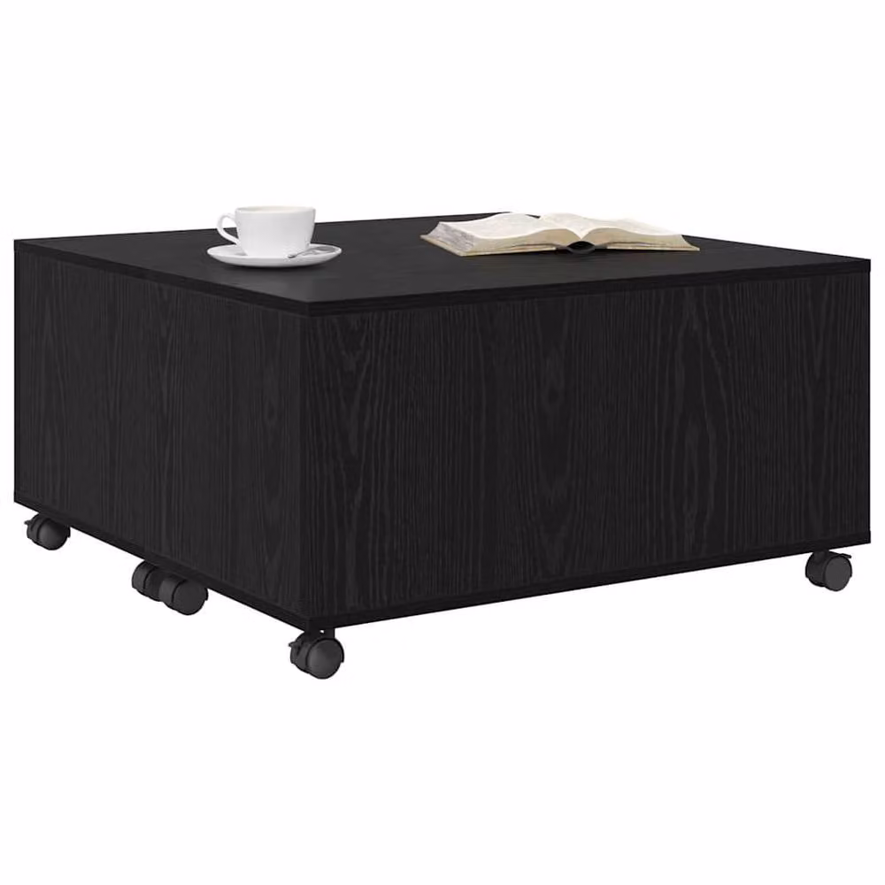 Berkfield Home Black Oak Coffee Table, W/D/H: 75 x 75 x 38 cm – 3