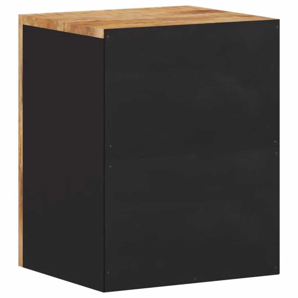 Berkfield Home Brown Mango Wood Bathroom Wall Cabinet W: 38 cm, D: 33 cm, H: 48 cm – 4