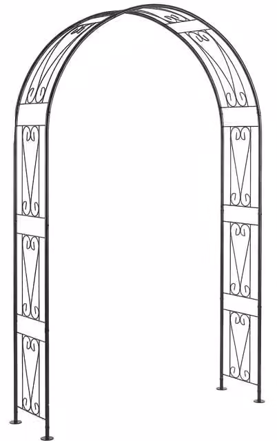 Outsunny Black Metal Garden Arch Trellis for Climbing Plants, W/D/H: 155 x 40 x 246 cm – 1