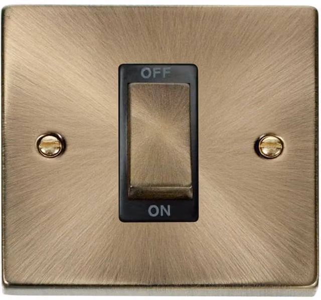 SE HOME Antique Brass Flush 1 Gang Switch in Gold