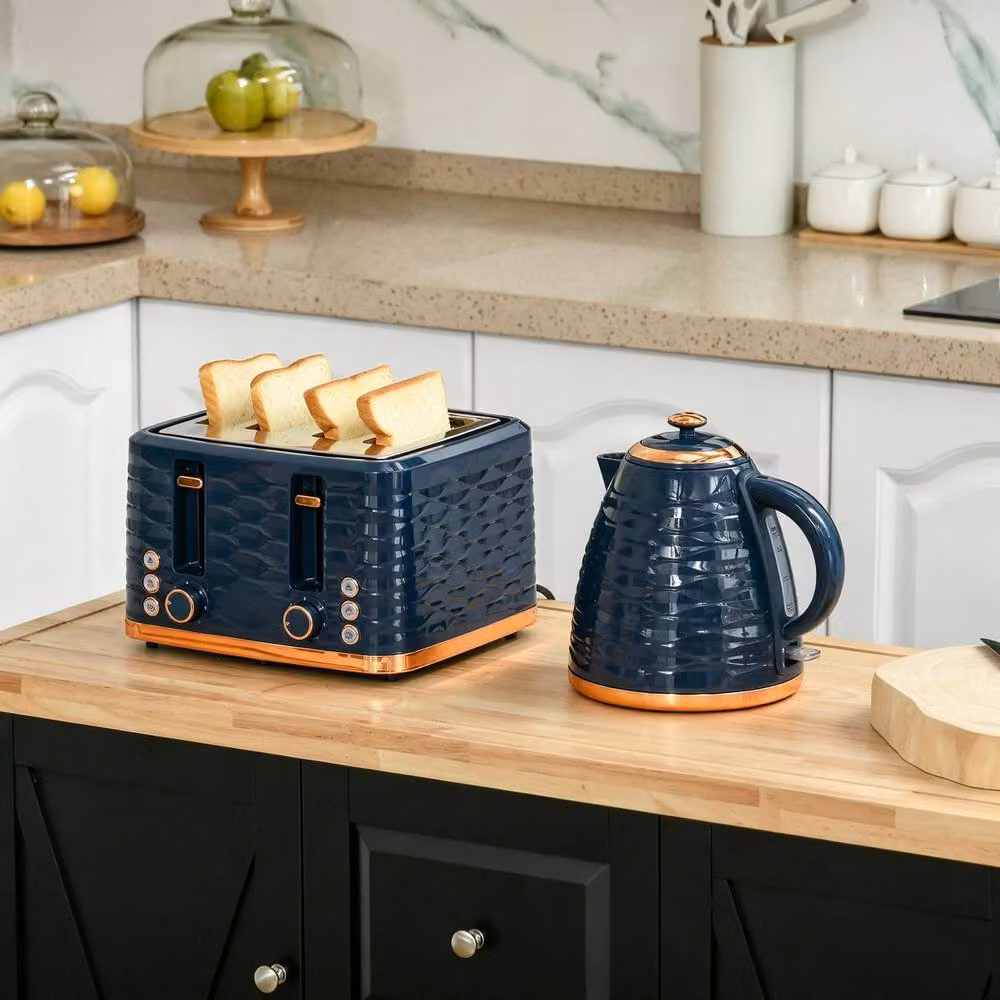 STILVORA Blue Stainless Steel Kettle and 4 Slice Toaster Set – 2
