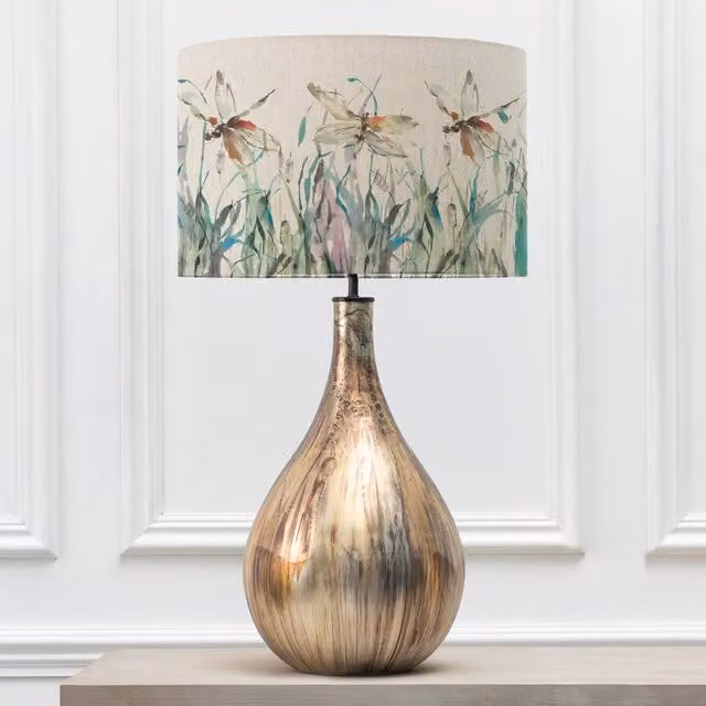 Voyage Maison Allegra Table Lamp with Nightingale Eva Lampshade in Gold and Petrol