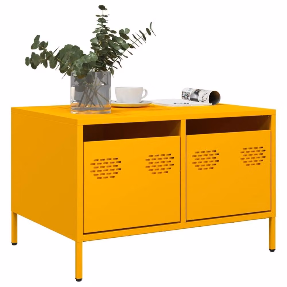 Berkfield Home TV Cabinet in Mustard Yellow, W/D/H: 68 x 50 x 43.5 cm – 2