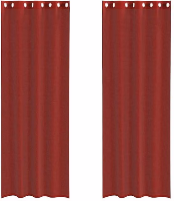 Berkfield Home Red Voile Eyelet Curtains, 2 Pack – 1