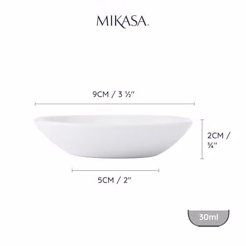 Mikasa White Porcelain Dip Bowls, Set of 4, Diameter: 9 cm – 1