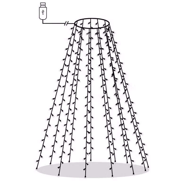Berkfield Home Multicolour LED Christmas Tree Net Lights, 210 cm