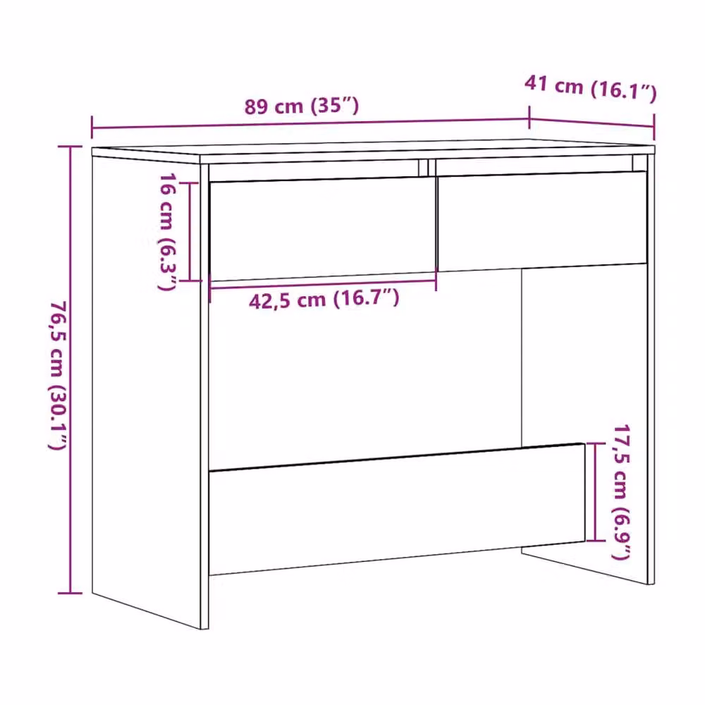 Berkfield Home Rustic Brown Console Table, W/D/H: 89 x 41 x 76.5 cm – 5
