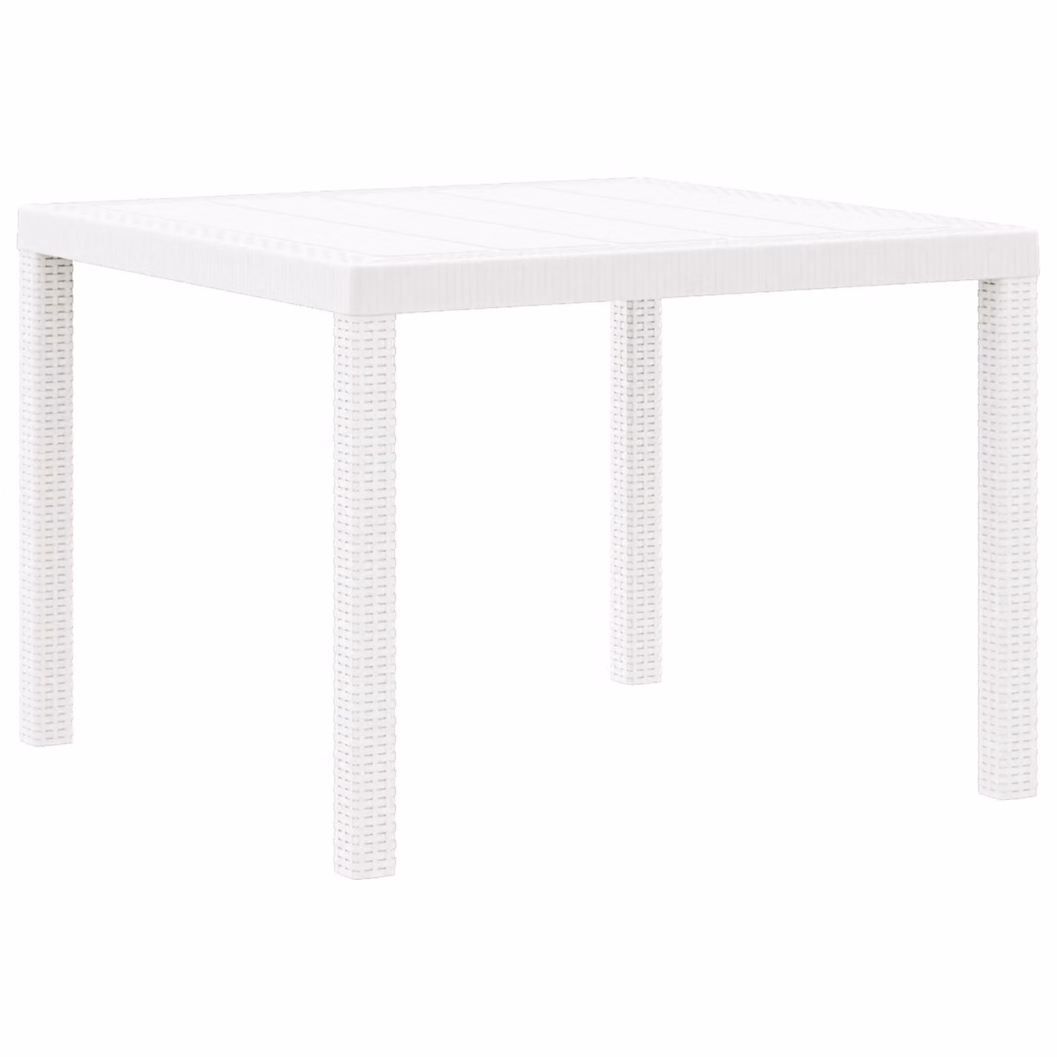 Berkfield Home White Poly Rattan Garden Table W/D/H: 100 x 100 x 73 cm – 2