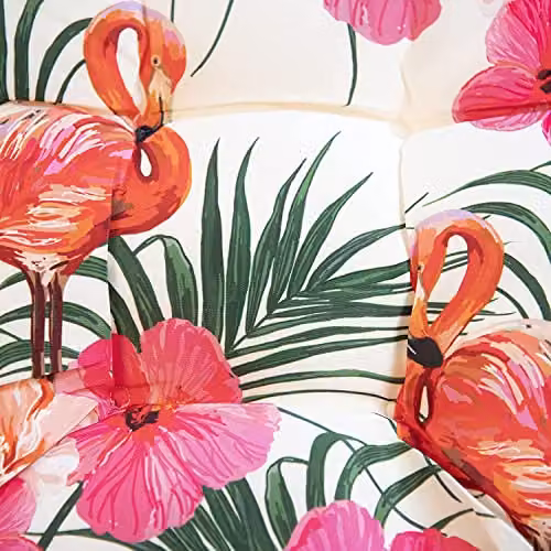 Gardenwize Pack of 2 Flamingo Printed Outdoor Garden Chair Cushions, Multicolour, W/D/H: 45 x 45 x 45 cm – 5