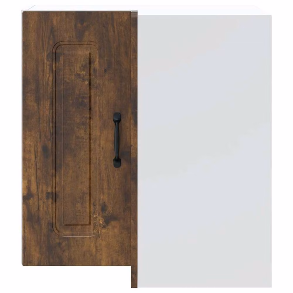 Berkfield Home Kalmar Wall Mounted Kitchen Corner Cabinet in Smoked Oak Brown Engineered Wood – 3