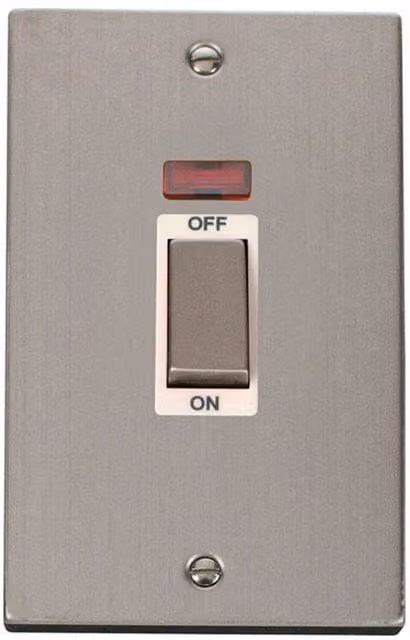 SE HOME White and Silver Stainless Steel 2 Gang Surface Mount Switch