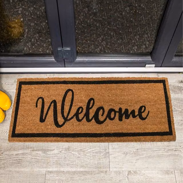 Roseley Brown Coir and Rubber Welcome Door Mat Runner