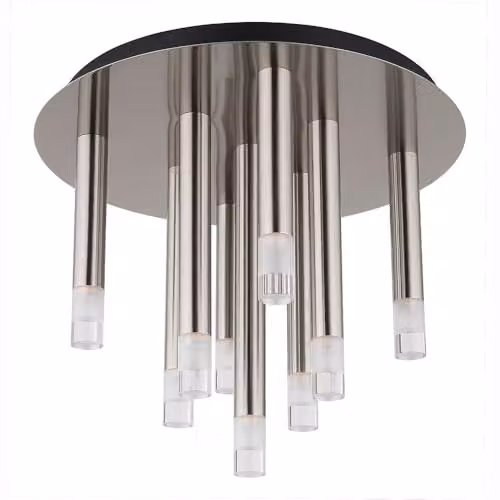 Globo Lighting Modern Semi Flush Ceiling Lamp in Grey and Silver with 9x G9 Bulbs, Height: 29.6 cm – 1