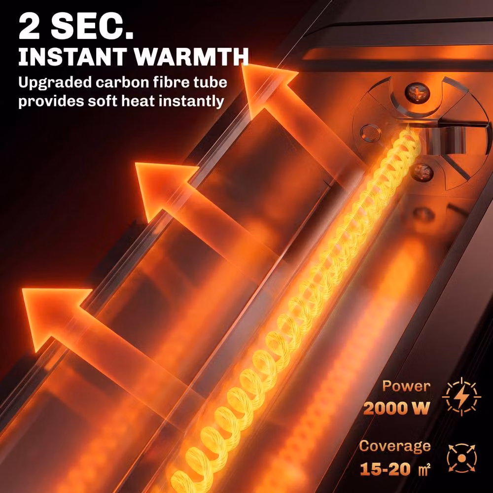 Outsunny 2000 W Electric Infrared Patio Heater with App Control, IP65 Waterproof, Black – 4