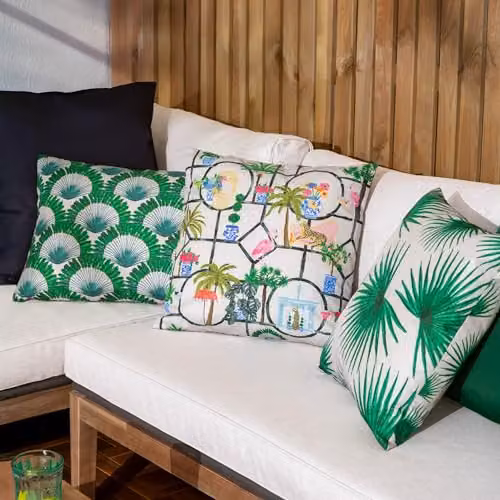 Riva Home Agave Tropical Floral Outdoor Cushion, Green, W/D/H: 45 x 45 x 45 cm – 4