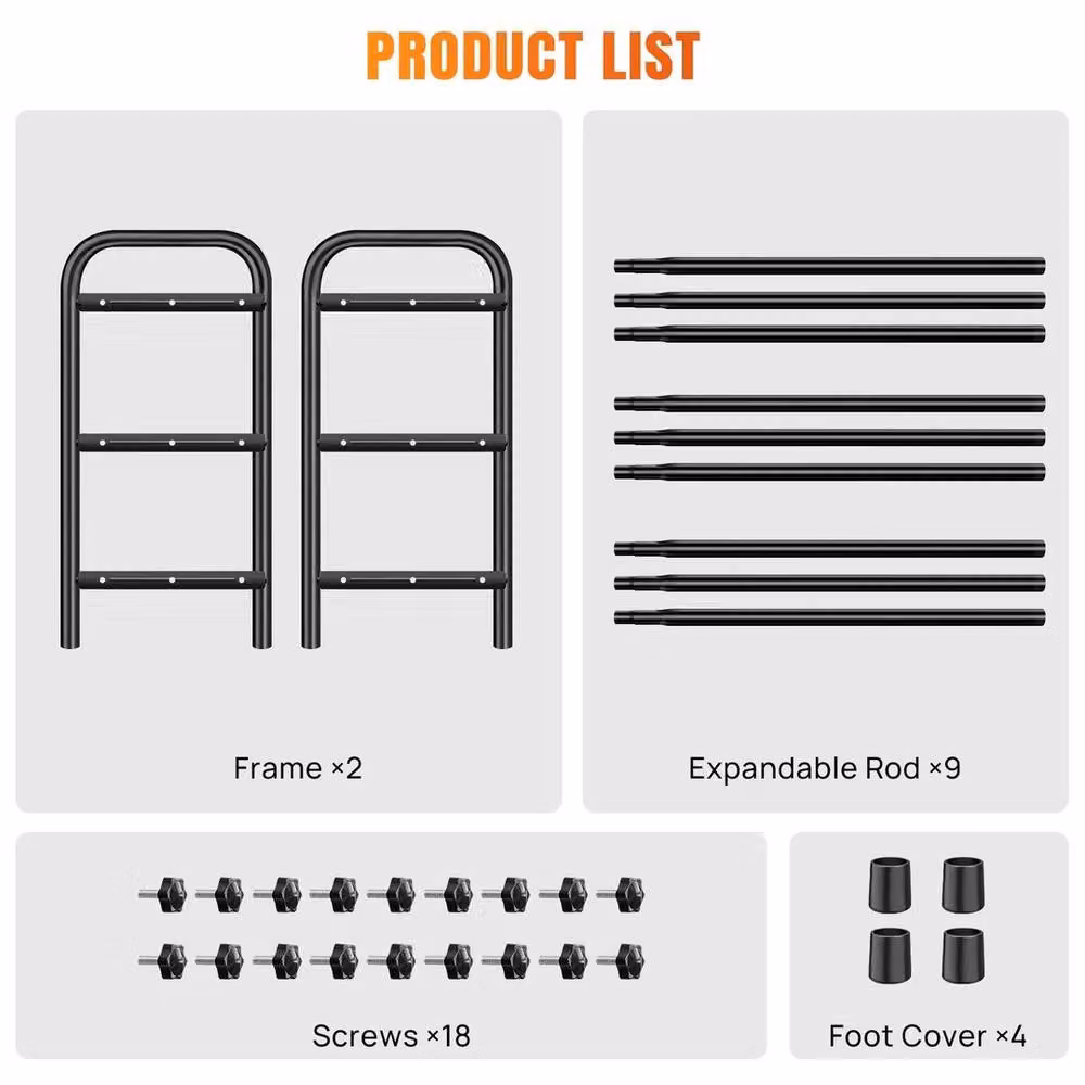 FLAVORA 2-Tier Metal Shoe Storage Rack in Black, W: 50 cm – 2