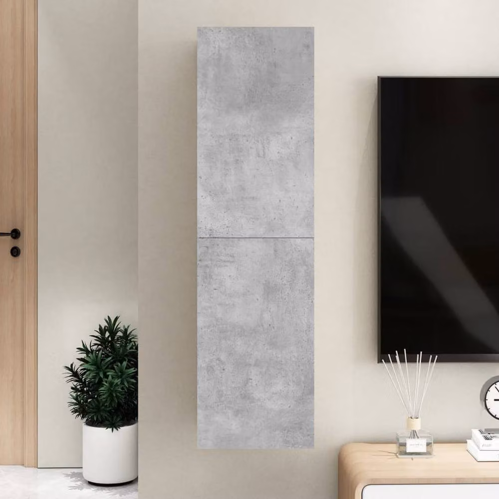 Berkfield Home Wall Mounted TV Cabinet in Concrete Grey, W/D/H: 110 x 30.5 x 30 cm – 1