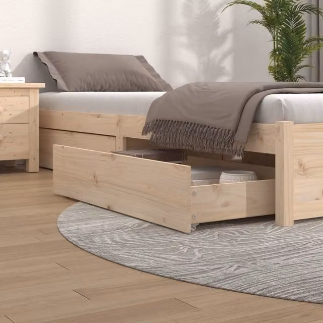 Berkfield Home 4-Piece Solid Pine Bedside Drawers in Brown Rustic Style