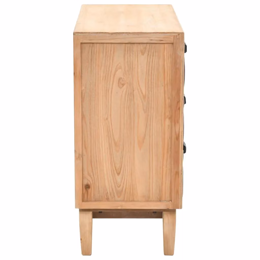 Berkfield Home Solid Fir Wood Drawer Cabinet in Brown, W: 80 cm, D: 36 cm, H: 75 cm – 3