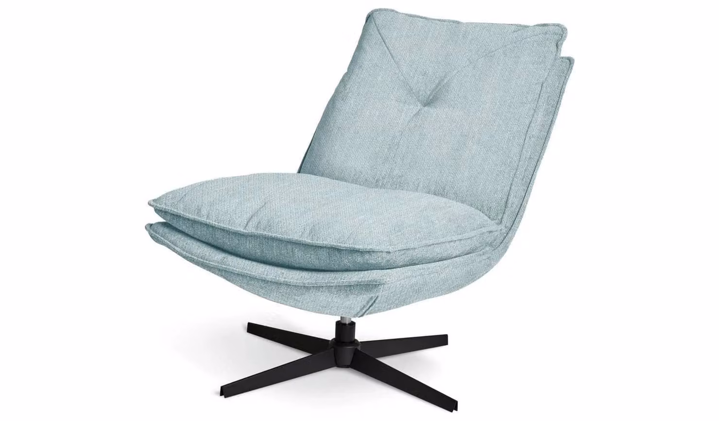 Soloman Blue Fabric Modern Swivel Shell Accent Chair with Armrests W/D/H: 70.0 x 70.0 x 87.0 cm