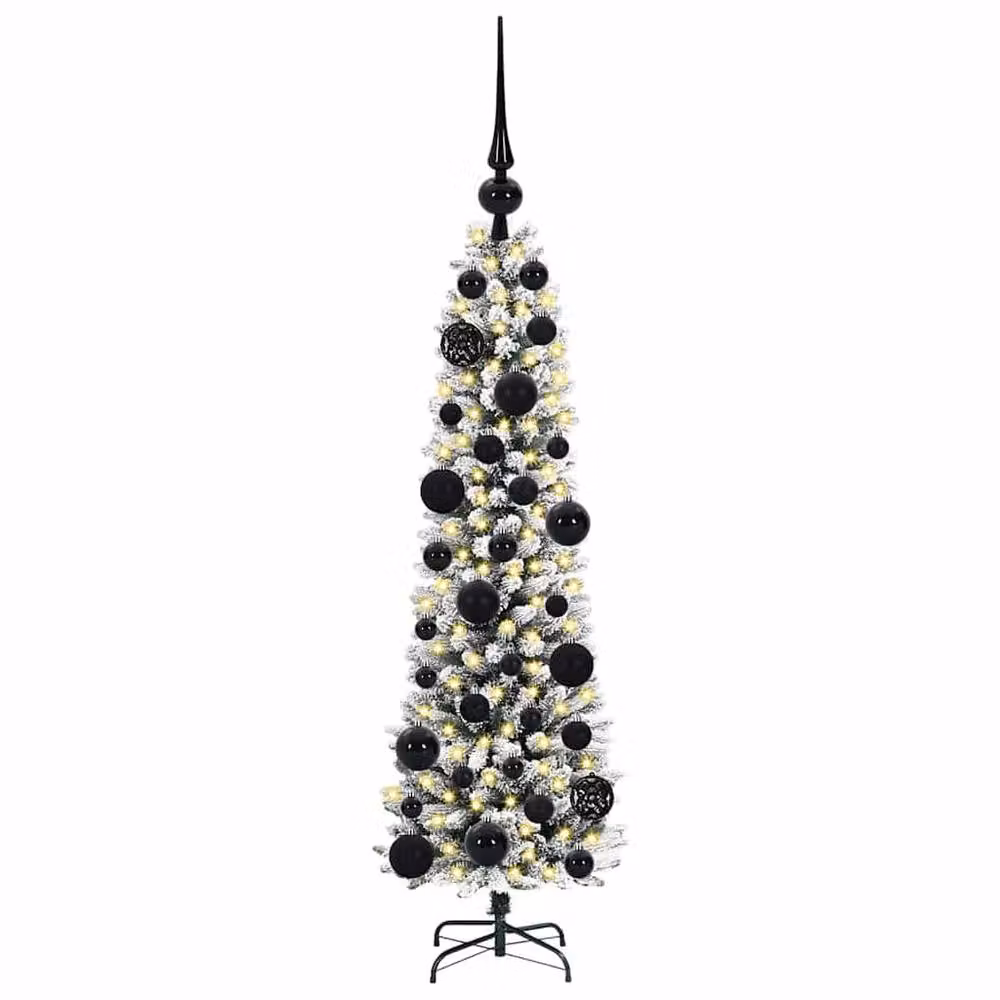 Berkfield Home Artificial Christmas Tree with 150 LEDs in Green, White and Black, Height: 120 cm – 3