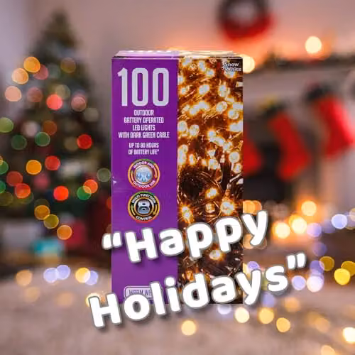 VFM e-Store Warm White Christmas String Lights with 100 Bulbs in White – 4