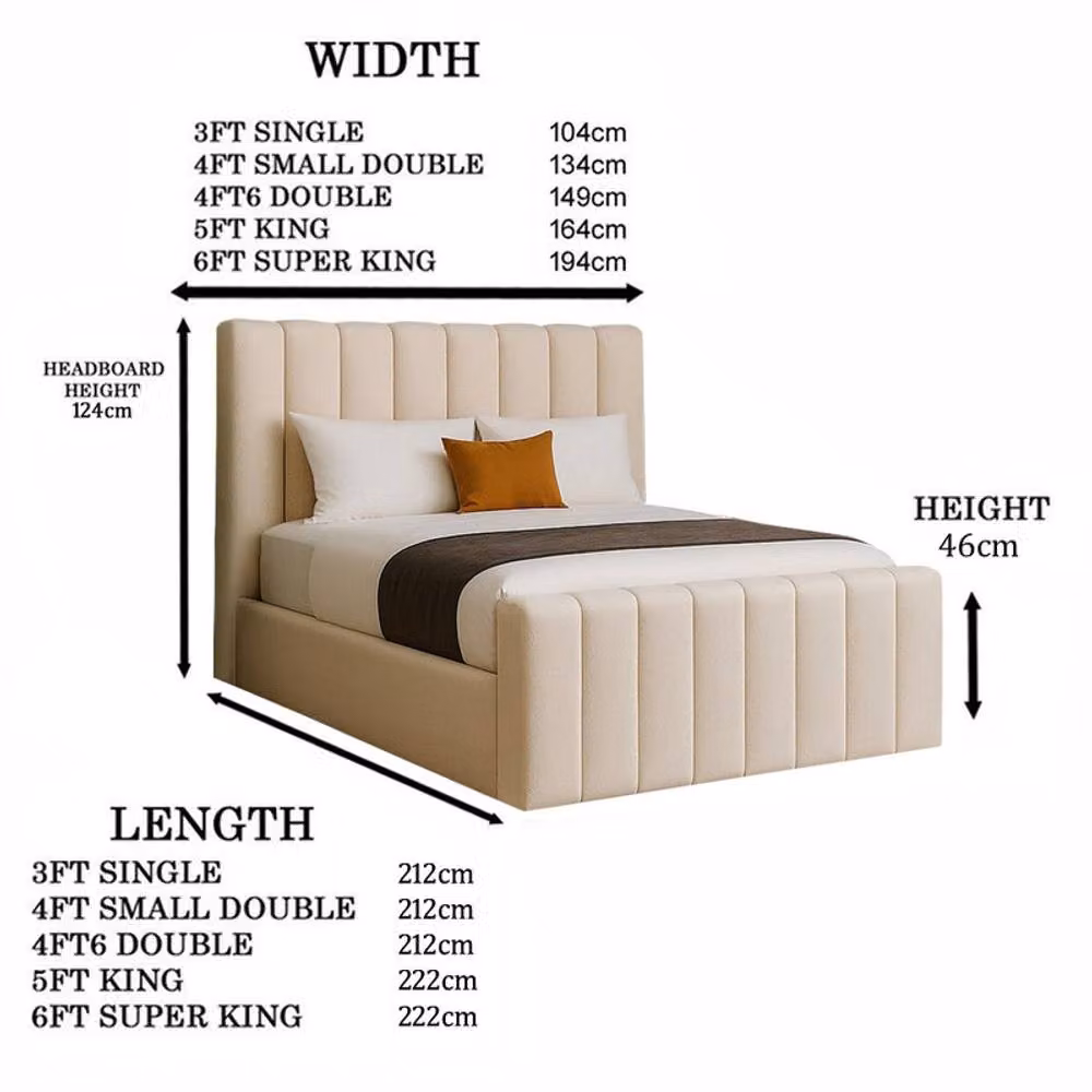 Desire Deco Selena Upholstered Plush Velvet Ottoman Storage Bed Frame in Beige, Super King, W/D/H: 200 x 200 x 124.46 cm – 2