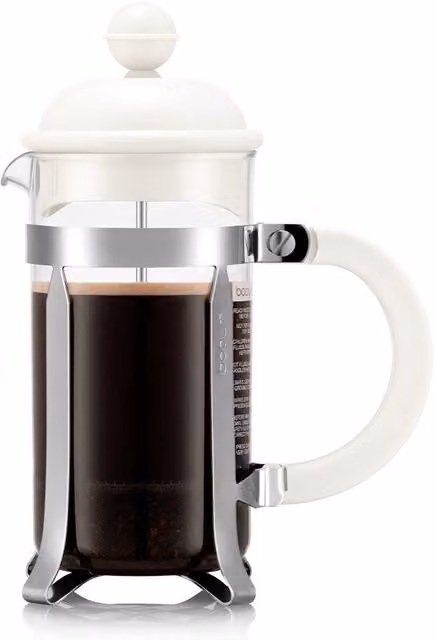 Bodum CAFFETTIERA French Press Coffee Maker with Plastic Lid in White