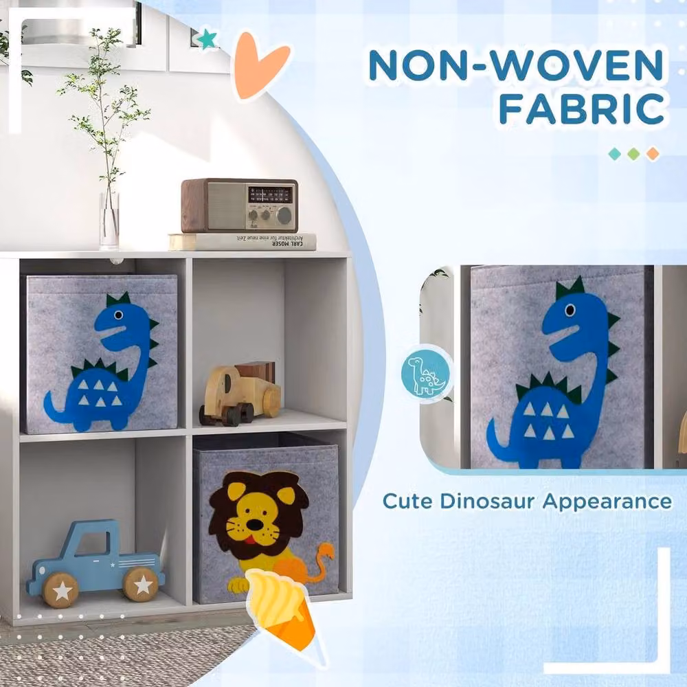 EONLION Freestanding Toy Organiser with Two Drawers in White, Width: 100 cm – 3