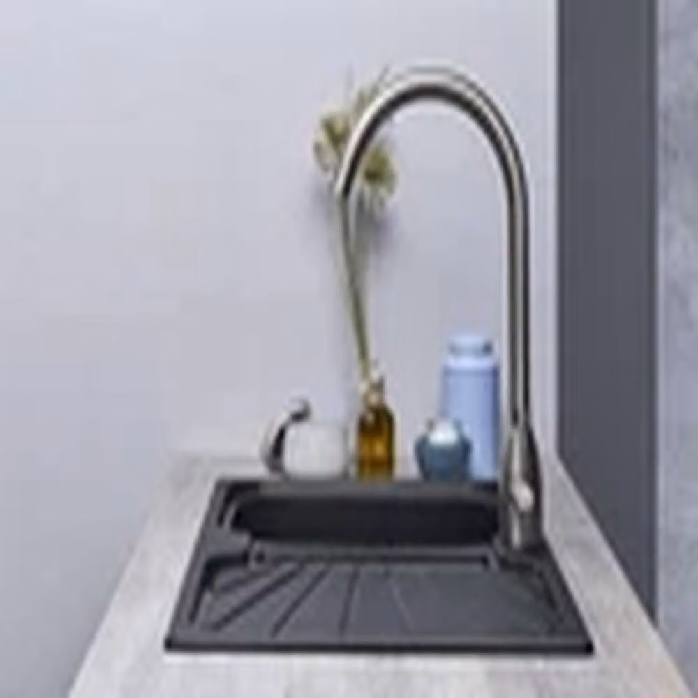 EONLION Black Reversible Inset Kitchen Sink with Waste Kit, W: 86.0 cm, D: 43.5 cm – 4