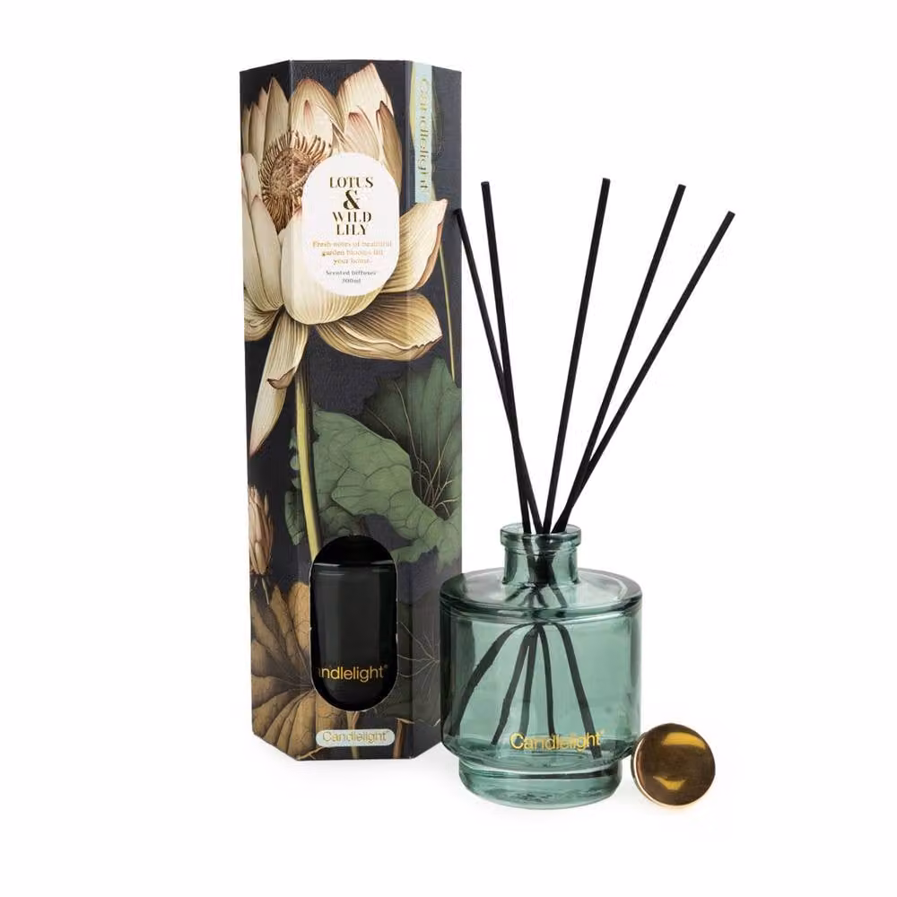 Madison & Mayfair Lotus & Wild Lily Reed Diffuser in Green with Floral and Fresh Scents – 2