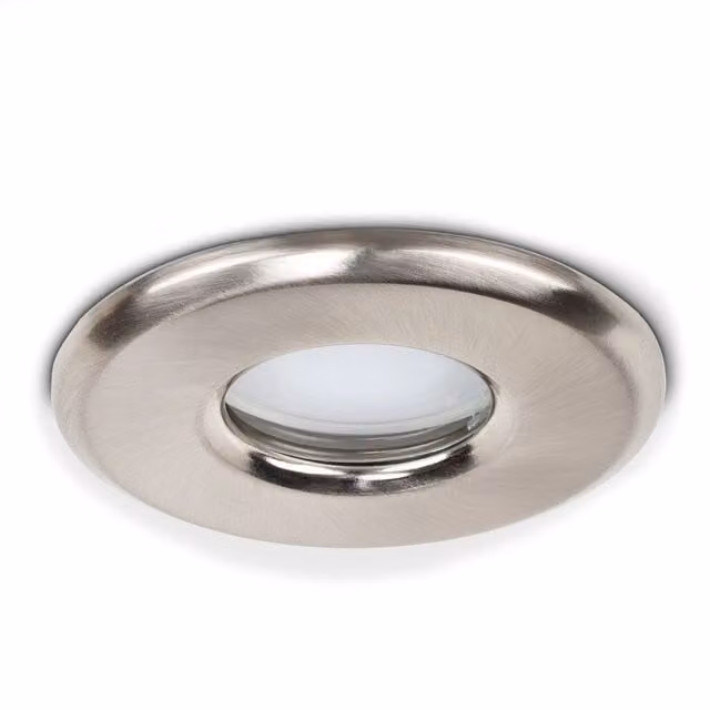 ValueLights 4 Pack of Silver IP65 Recessed LED Downlight Ceiling Light Fittings with Cool White GU10 Bulbs – 1