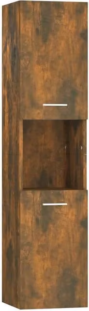 Berkfield Home Smoked Oak Bathroom Cabinet in Brown, W/D/H: 30 x 30 x 130 cm – 1