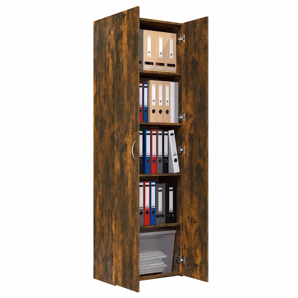 Berkfield Home Office Cabinet in Smoked Oak Brown, W/D/H: 60 x 32 x 190 cm – 3