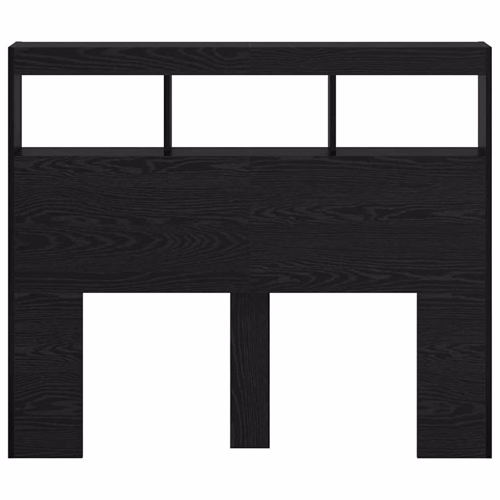 Berkfield Home Modern Black Oak Headboard with Integrated Side Compartments, W/D/H: 120 x 17 x 102 cm – 5