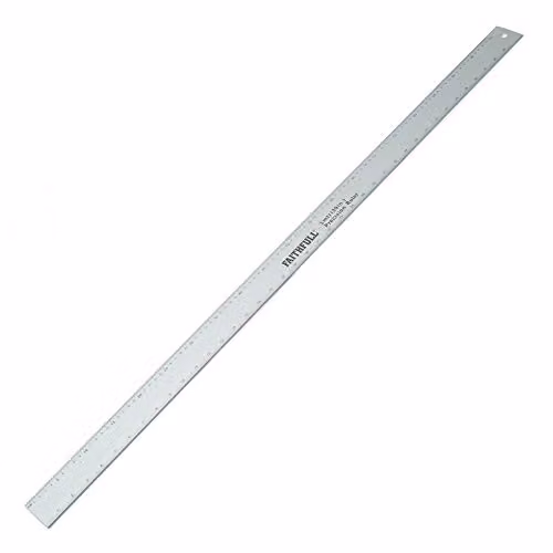Faithfull Silver Aluminium 1 Metre Measuring Rule with Dual Metric and Imperial Graduations
