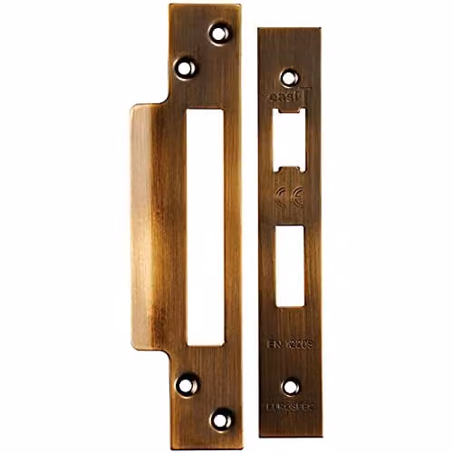 Loops Forend Strike and Fixing Pack for Sashlocks in Antique Brass – 1