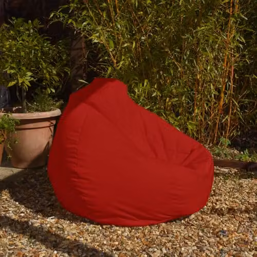 rucomfy Water Repellent Adult Beanbag Chair in Red for Indoor or Outdoor Use – 2