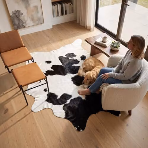 Infinity Leather Natural Black and White Cowhide Hairon Rug W: 180 cm, D: 220 cm – 6